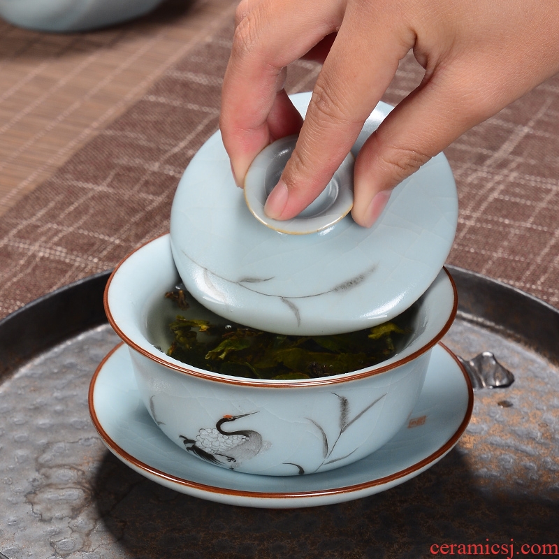 Kung fu tea tureen jingdezhen hand - made your up only three tureen slicing your porcelain worship to use your up tureen specials