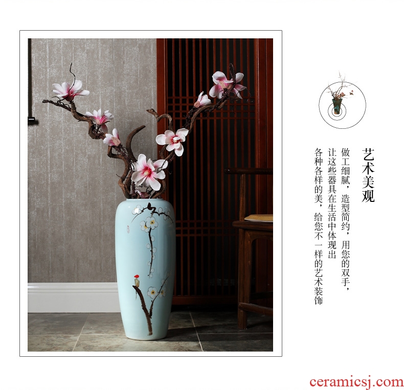Crystal glaze of jingdezhen ceramics handicraft furnishing articles to decorate the sitting room of large vase household flower arranging office - 561136245851