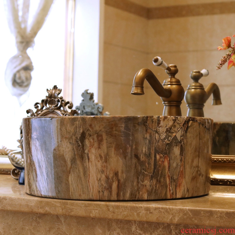 Jingdezhen ceramic stage basin lavatory basin sink straight imitation marble basin art 107 a 1