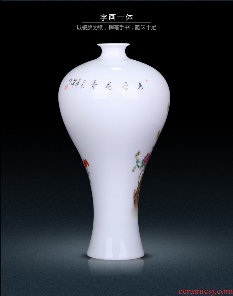 Jingdezhen ceramic hand - made charactizing a new flower arrangement sitting room adornment of Chinese style household porcelain vase furnishing articles