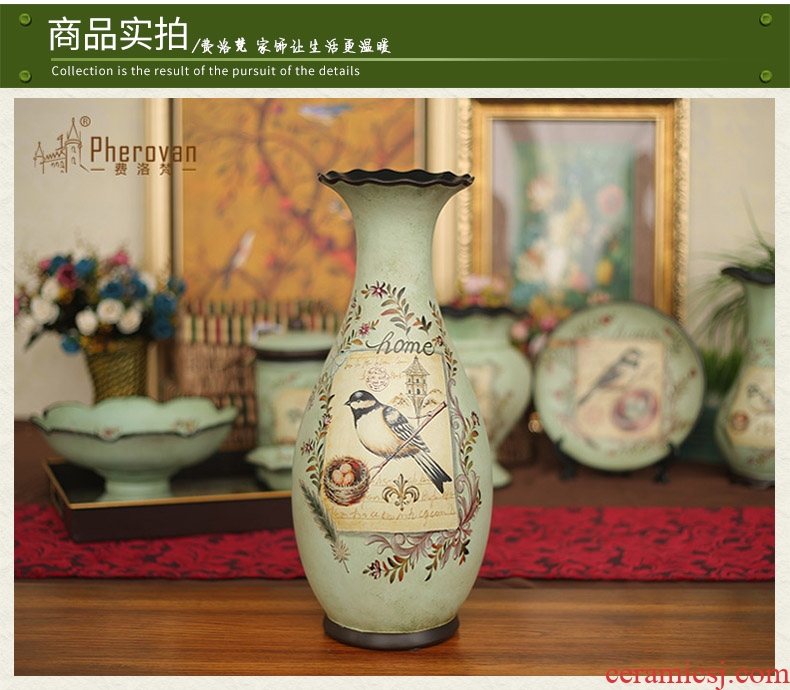 Jingdezhen ceramics large Chinese style restoring ancient ways of creative decorative furnishing articles porch sitting room ground vase vase - 527891836948