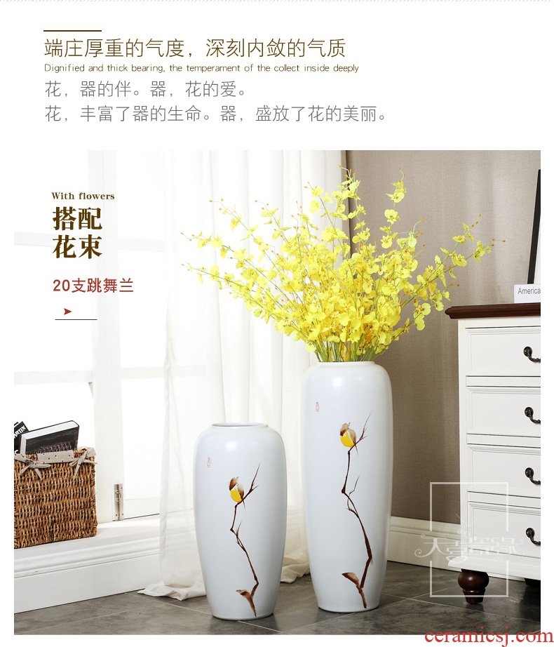 Jingdezhen ceramics powder enamel landing big vase peony flowers prosperous Chinese flower arranging furnishing articles sitting room adornment - 560742272798