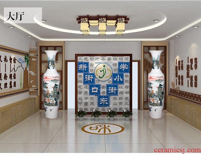 Sun dongsheng jingdezhen ceramics hand - made large vases, Chinese style villa hotel opening housewarming gift