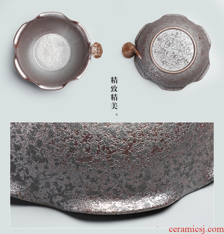 Chen xiang rust glaze for wash bowl kung fu tea accessories Japanese archaize ceramic wash cup cup tea to wash large washing