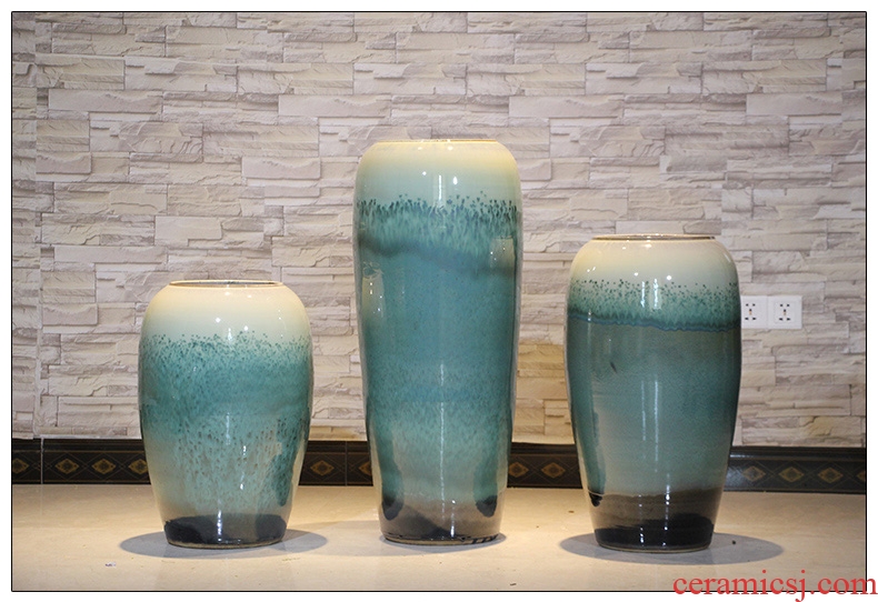 Jingdezhen ceramics classic hand - made color crack glaze pomegranate flowers of blue and white porcelain vase Chinese penjing - 42466682168