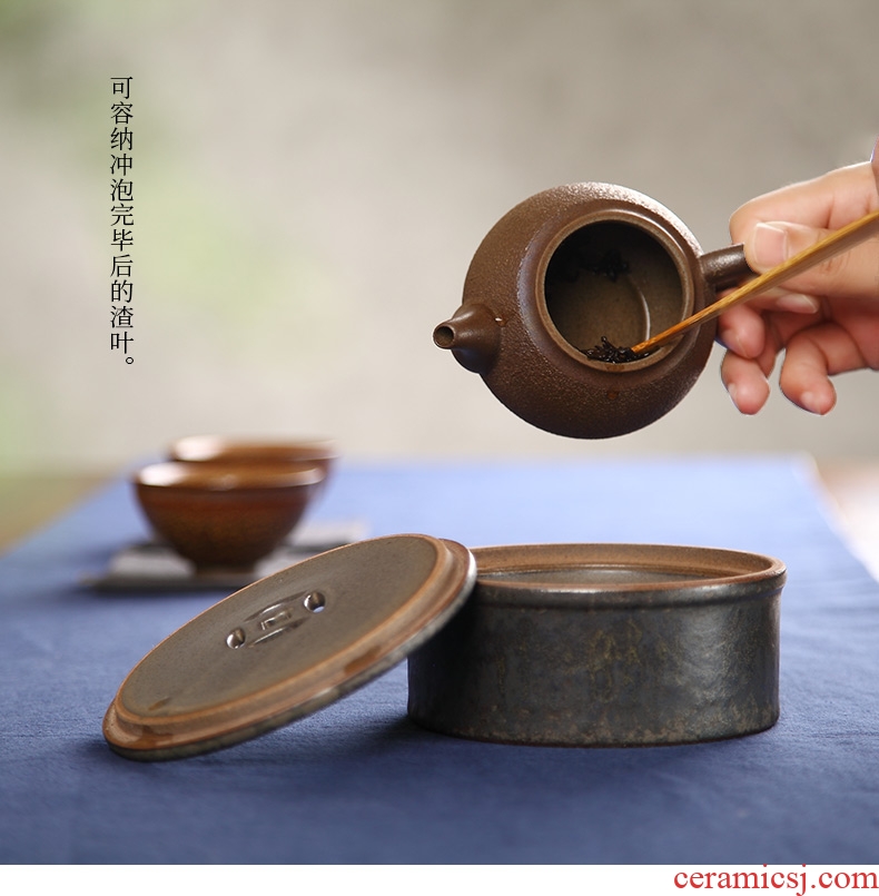 Ultimately responds to restore ancient ways on ceramic up pot dry plate of a pot pad supporting dry tea pot mat with Japanese tea taking zero size
