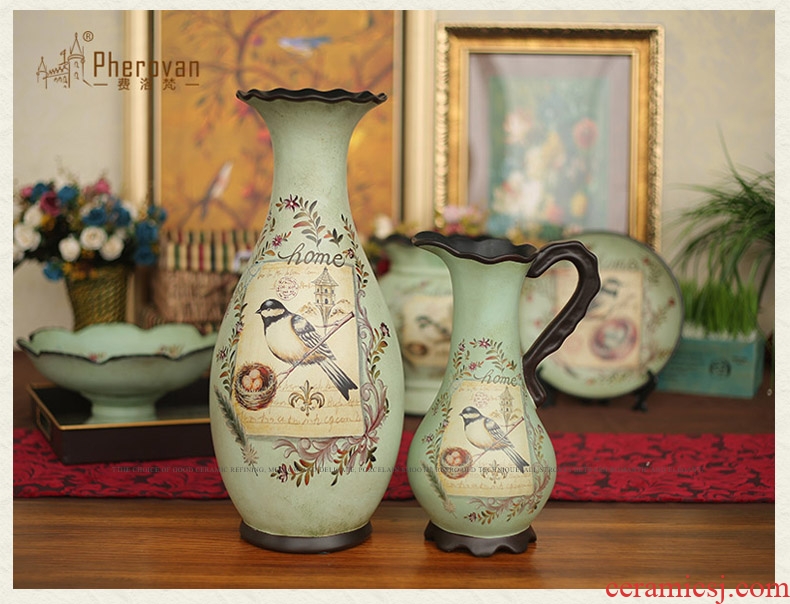 Jingdezhen ceramics large Chinese style restoring ancient ways of creative decorative furnishing articles porch sitting room ground vase vase - 527891836948