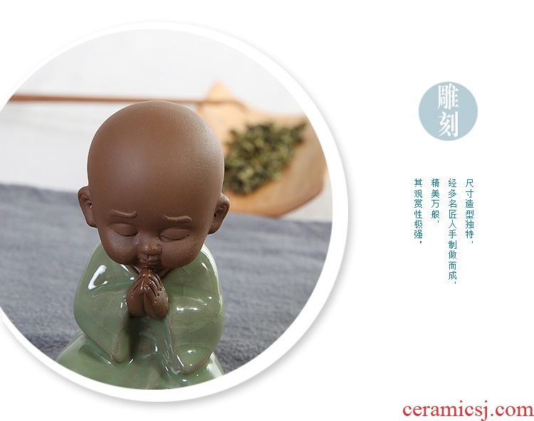 Chen xiang Q version of the young monk tea pet furnishing articles your up up fine ceramic tea pet elder brother play tea set furnishing articles