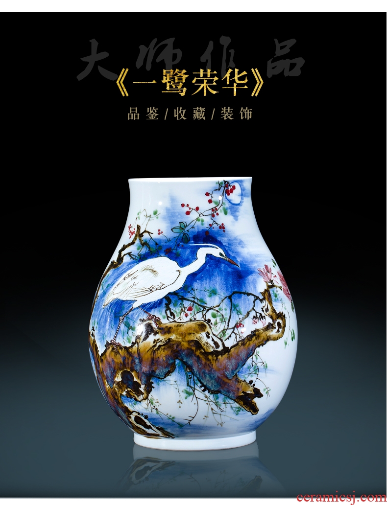 Jingdezhen famous hand - made ceramics up vase lulu rose for the new Chinese style home sitting room adornment is placed