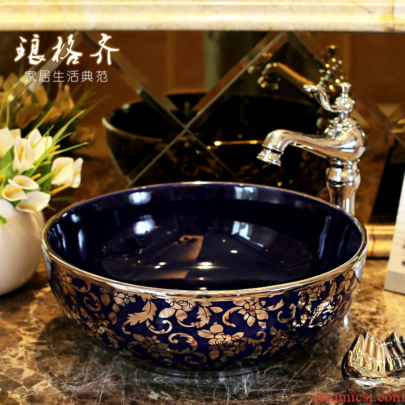 The package mail on bonsai, ceramic lavabo that defend bath lavatory basin, art basin season blue gold rattan aviary