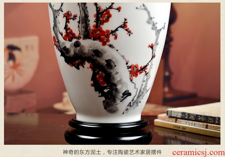 Oriental soil hand - made bottle name plum by ceramic glaze colorful furnishing articles under the sitting room of Chinese style household ornaments