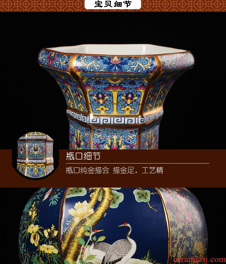 Jingdezhen ceramics beaming white vase vogue to live in high - grade gold straw handicraft furnishing articles - 539863655732