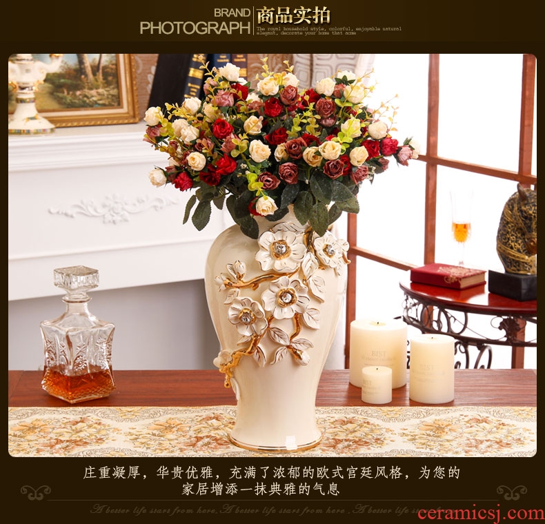 Jingdezhen antique hand - made landing big vases, flower arranging company open living room decoration ceramics big furnishing articles - 45427925216