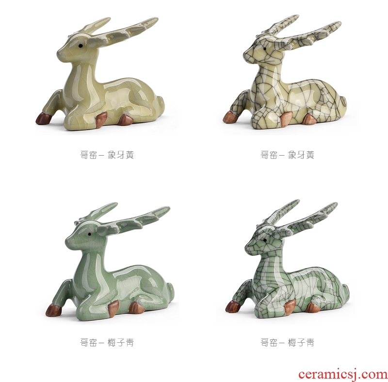 Hong bo acura ceramic deer creative sika deer tea pet deer living room a study desk) base furnishing articles