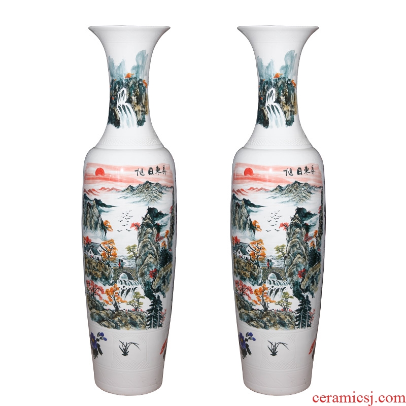 Sun dongsheng jingdezhen ceramics hand - made large vases, Chinese style villa hotel opening housewarming gift