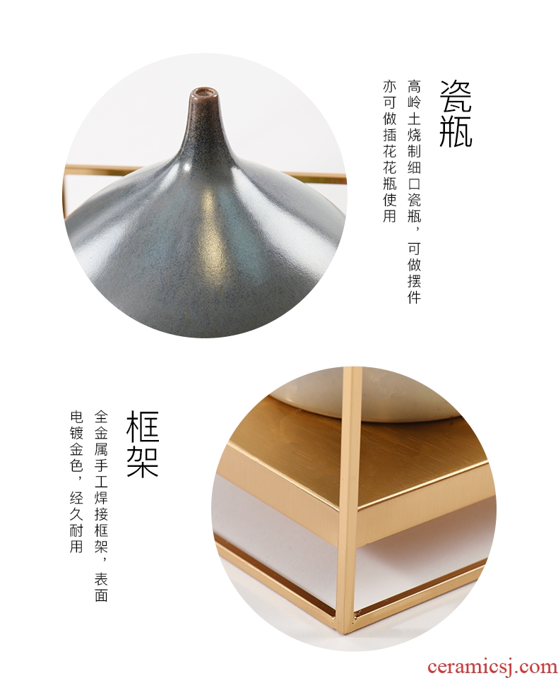 Porcelain of jingdezhen ceramics vase Chinese penjing large three - piece wine cabinet decoration plate household decoration - 572538547873