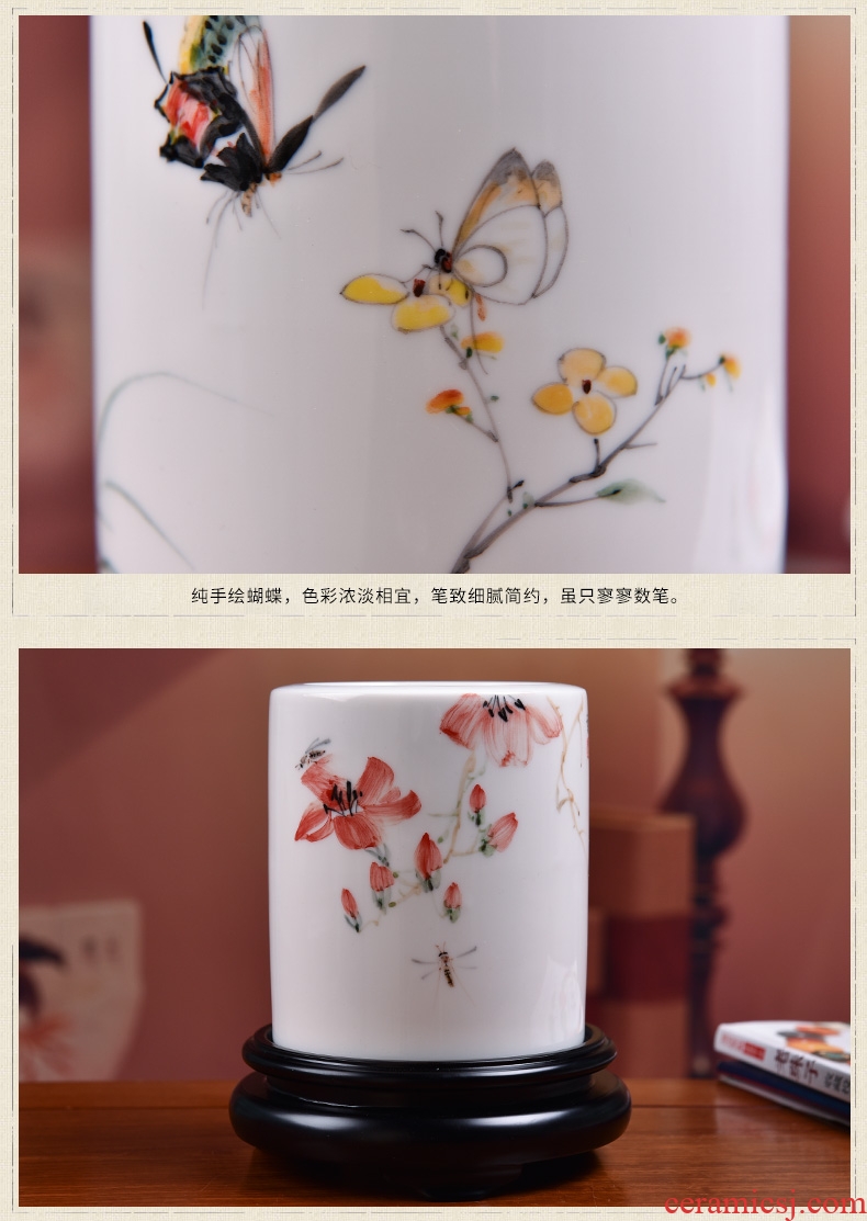 Oriental soil hand - made brush pot desktop furnishing articles classical ceramics study the the teacher elder practical high - end gifts