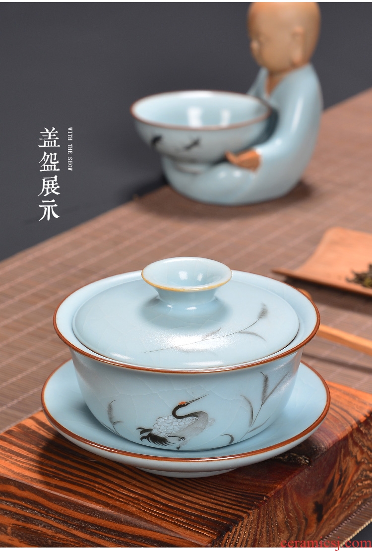 Kung fu tea tureen jingdezhen hand - made your up only three tureen slicing your porcelain worship to use your up tureen specials