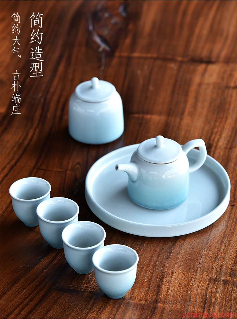 Hong bo the best portable bag tea set is suing suits for your up household contracted small Japanese ceramics kung fu tea set