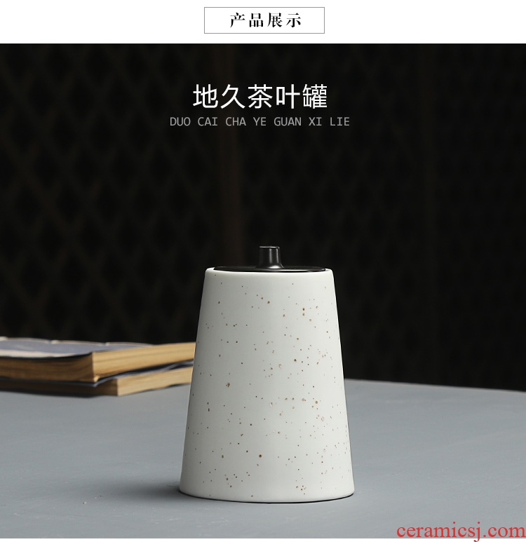 Chen xiang sealed ceramic tea caddy fixings box travel warehouse storage tank pu 'er tea pot receives cloth cover tea set