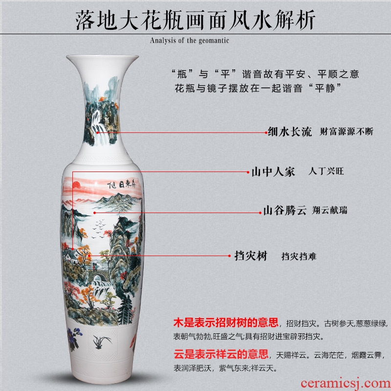 Sun dongsheng jingdezhen ceramics hand - made large vases, Chinese style villa hotel opening housewarming gift