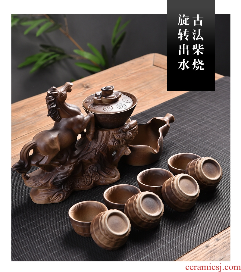 Gorgeous young half automatic kung fu tea set celadon fortunes of household ceramics creative lazy people make tea