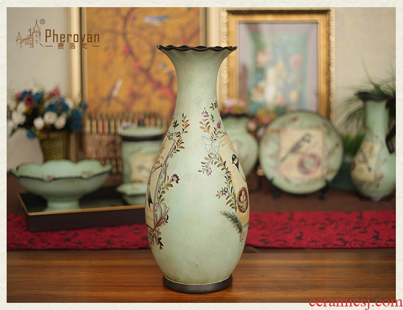 Jingdezhen ceramics large Chinese style restoring ancient ways of creative decorative furnishing articles porch sitting room ground vase vase - 527891836948