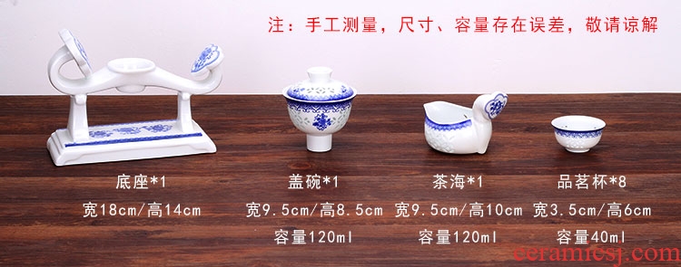 Four - walled yard semi automatic lazy people make tea ware and exquisite ceramic hollow out kung fu tea sets tea cup teapot household