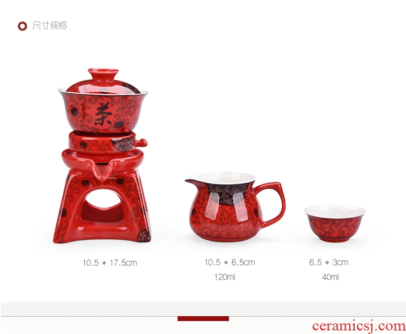 Gorgeous young half automatic kung fu tea set celadon fortunes of household ceramics creative lazy people make tea