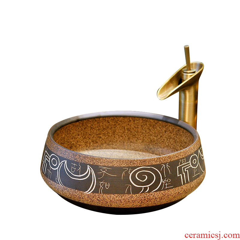 Package mail European contracted basin sinks the sink bowl shape of jingdezhen art stage basin & ndash; Antique paintings