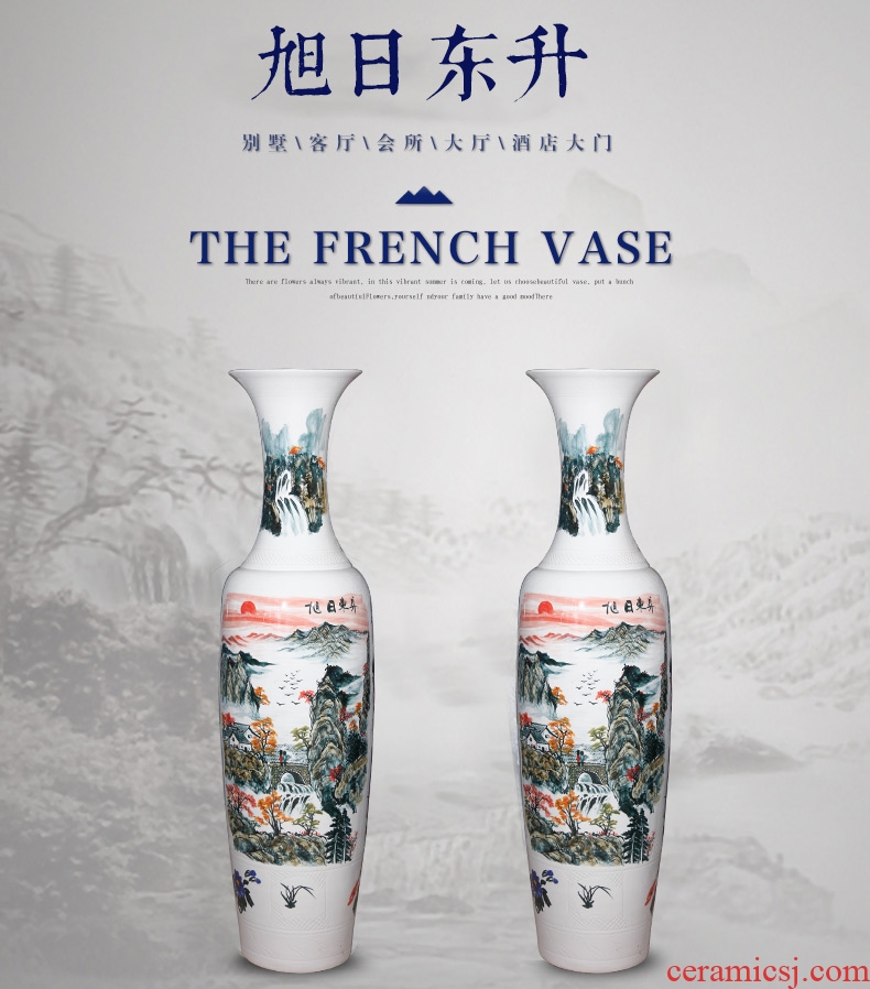 Sun dongsheng jingdezhen ceramics hand - made large vases, Chinese style villa hotel opening housewarming gift