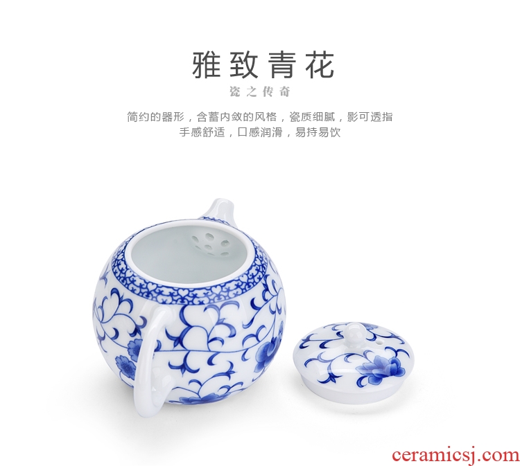Morning xiang ceramic kung fu tea set suit money butterfly green rhyme tureen of a complete set of blue and white porcelain teapot tea gift box