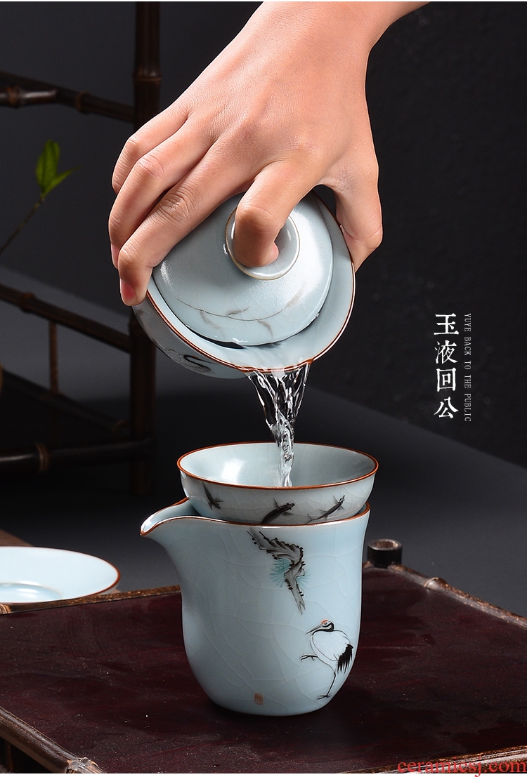 Kung fu tea tureen jingdezhen hand - made your up only three tureen slicing your porcelain worship to use your up tureen specials