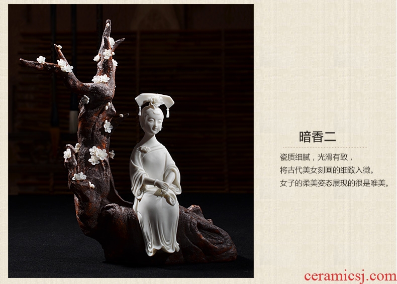 The east mud dehua white porcelain ceramic its art furnishing articles sitting room TV ark, home decoration/fragrance