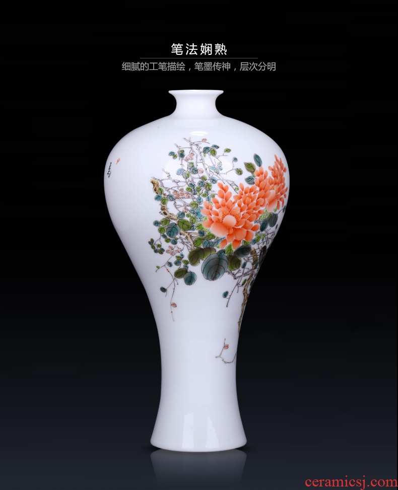 Jingdezhen ceramic rich ancient frame vase sitting room place, a new Chinese style table decoration flower arranging, ornament porcelain