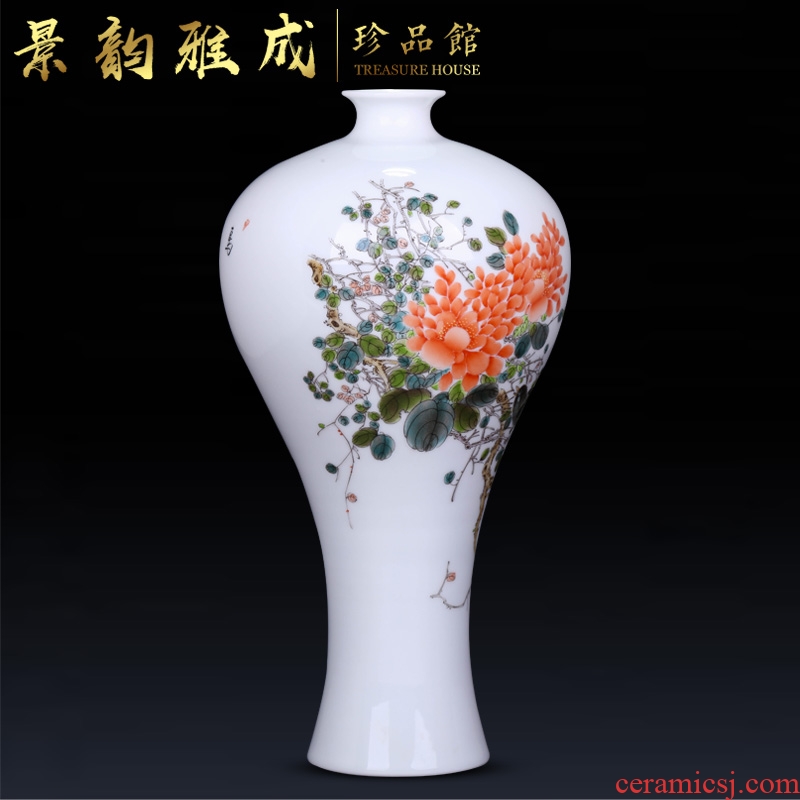 Jingdezhen ceramic rich ancient frame vase sitting room place, a new Chinese style table decoration flower arranging, ornament porcelain