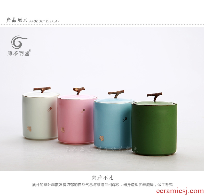 East west tea pot of ceramic small pot of pu 'er tea to wake receives pocket tea boxes fat jade inferior smooth branches of cylindrical tank