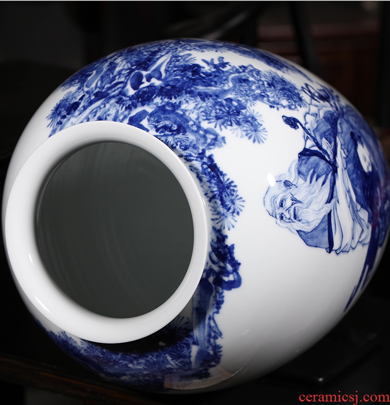 The Master of jingdezhen ceramic hand - made laozi through large blue and white porcelain vases, flower arrangement sitting room home furnishing articles