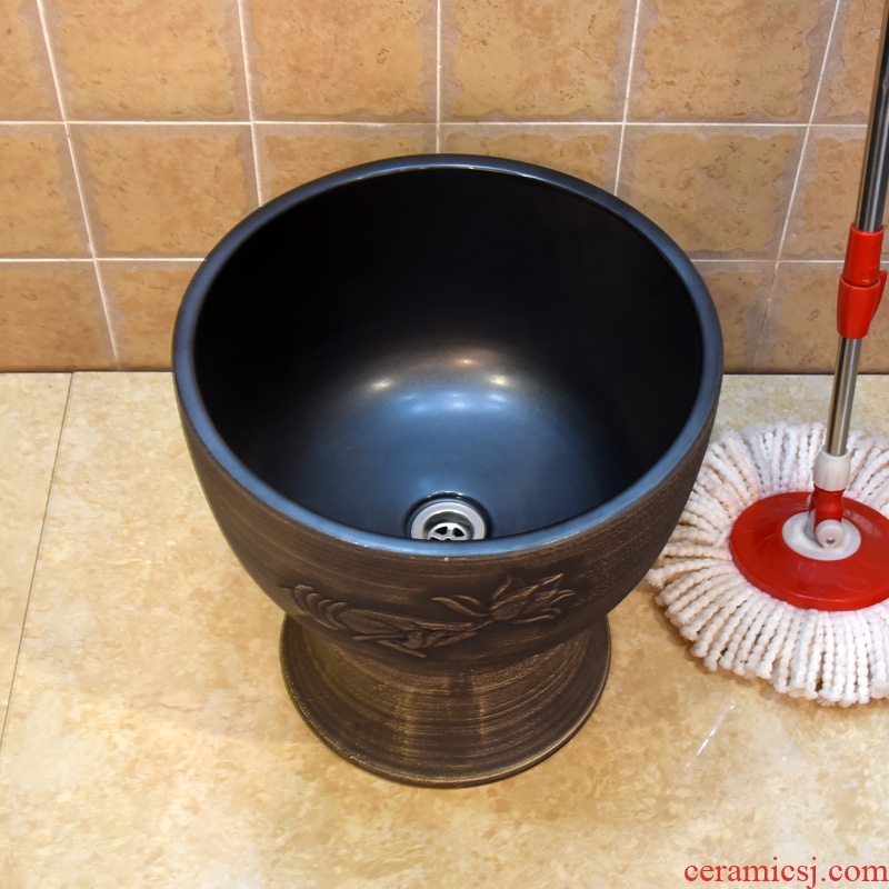 Jingdezhen ceramic body conjoined fragrant mop mop pool barrels of mop bucket mop pool pool sewage pool