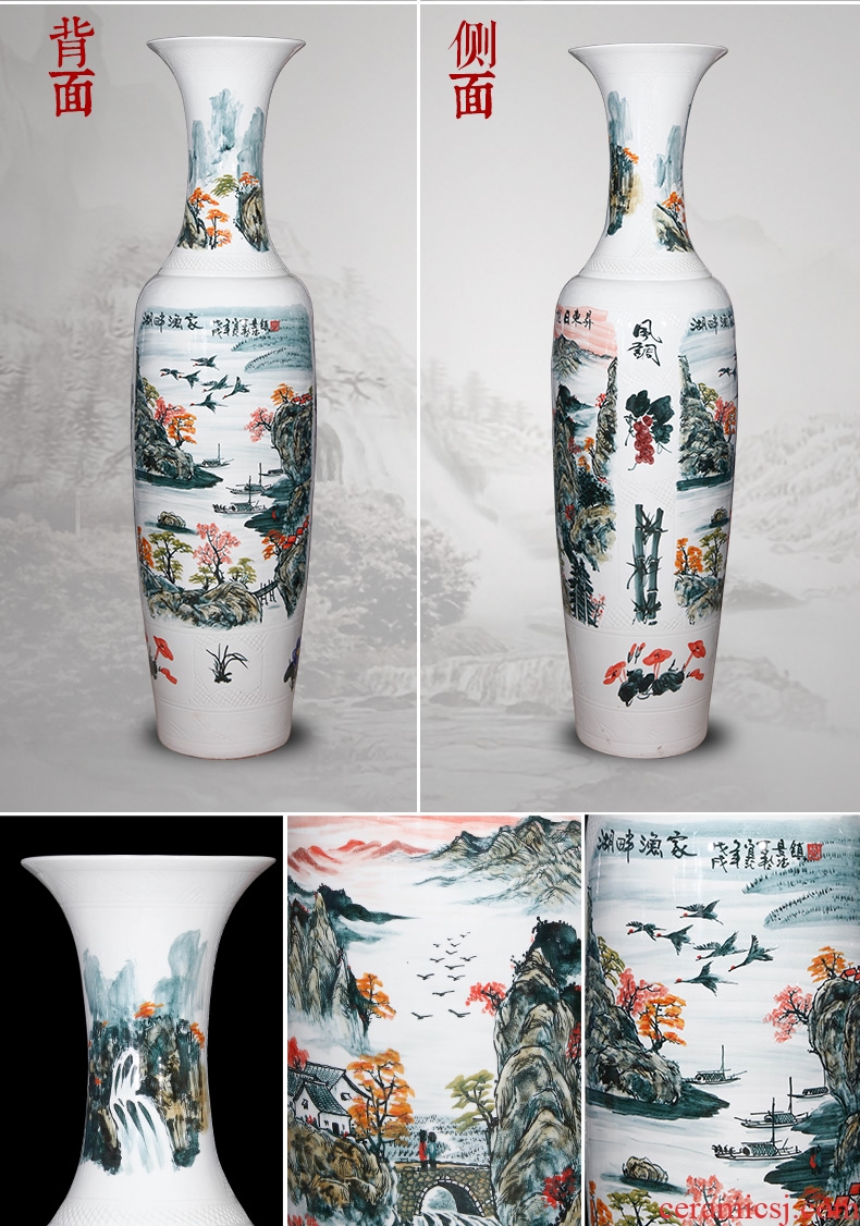 Sun dongsheng jingdezhen ceramics hand - made large vases, Chinese style villa hotel opening housewarming gift