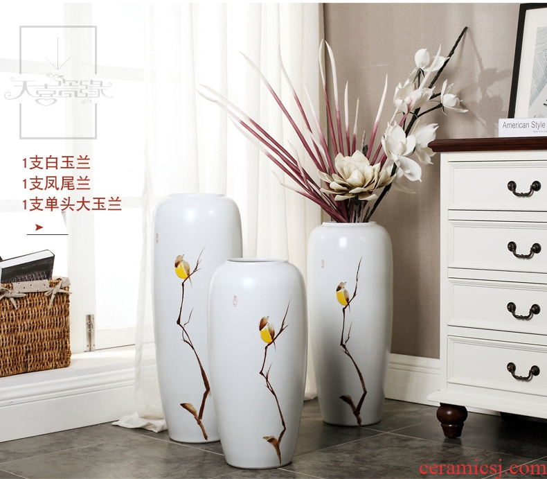 Jingdezhen ceramics powder enamel landing big vase peony flowers prosperous Chinese flower arranging furnishing articles sitting room adornment - 560742272798