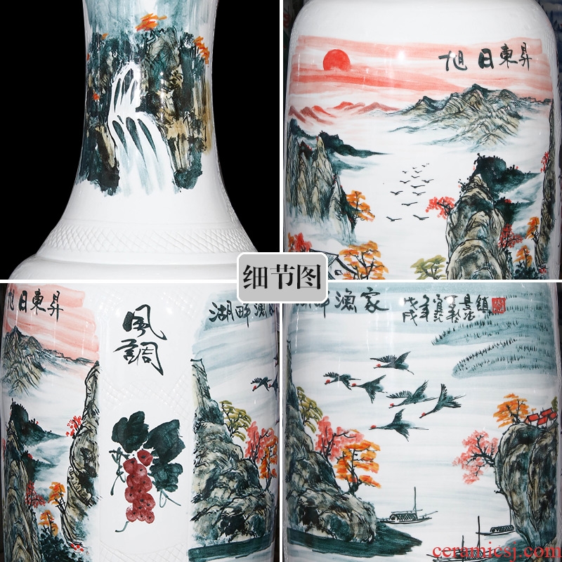 Sun dongsheng jingdezhen ceramics hand - made large vases, Chinese style villa hotel opening housewarming gift