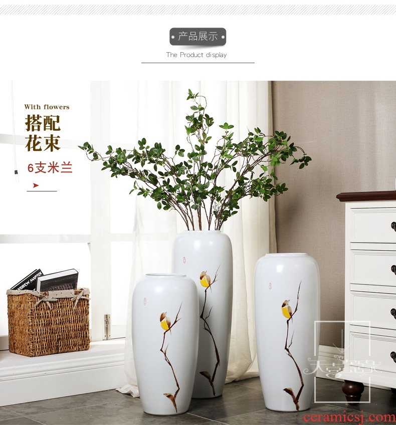 Jingdezhen ceramics powder enamel landing big vase peony flowers prosperous Chinese flower arranging furnishing articles sitting room adornment - 560742272798