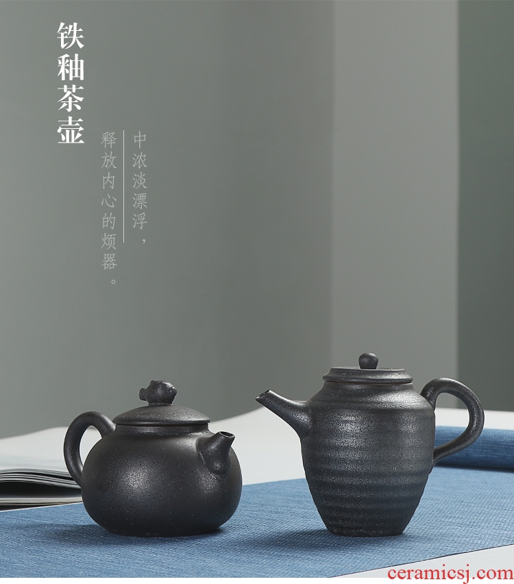 Chen xiang vintage silver spot Japanese checking coarse pottery teapot side put the pot of kung fu tea set ceramic pot teapot