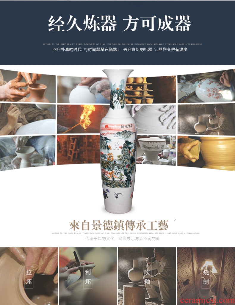 Sun dongsheng jingdezhen ceramics hand - made large vases, Chinese style villa hotel opening housewarming gift