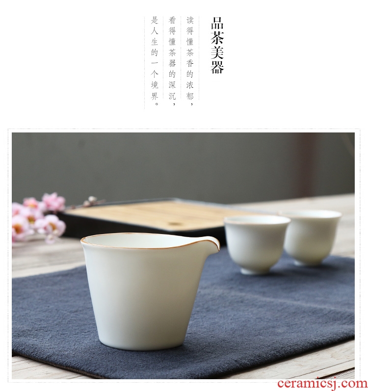 Chen xiang Japanese tea is inferior smooth checking ceramic fair keller contracted and a cup of tea sea kung fu tea cup