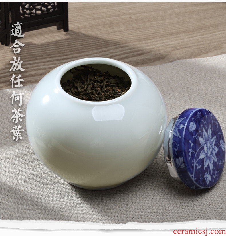 Cloud Cloud mini tea caddy fixings ceramic seal pot of tea storehouse storage tank receives kung fu tea tea set