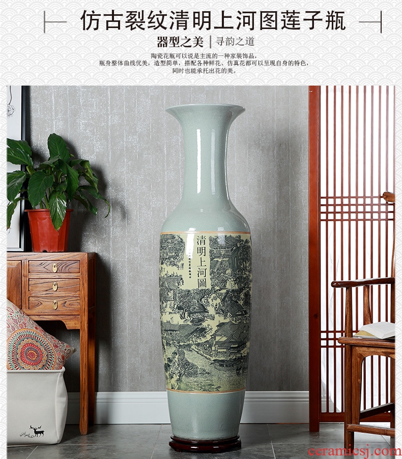 Jingdezhen ceramic furnishing articles adornment that occupy the home sitting room of large vase flower arranging hotel European modern vase - 568888144874