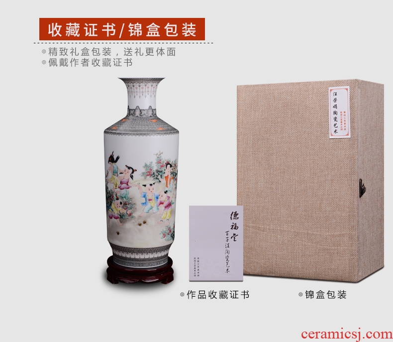 Jingdezhen ceramic hand - made fashion flower vase new sitting room of Chinese style household soft outfit furnishing articles craft ornaments