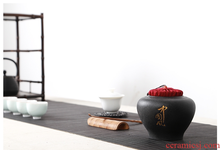 Hong bo acura celadon big yards tin can checking ceramic violet arenaceous caddy fixings large tea quality pu - erh tea seal pot